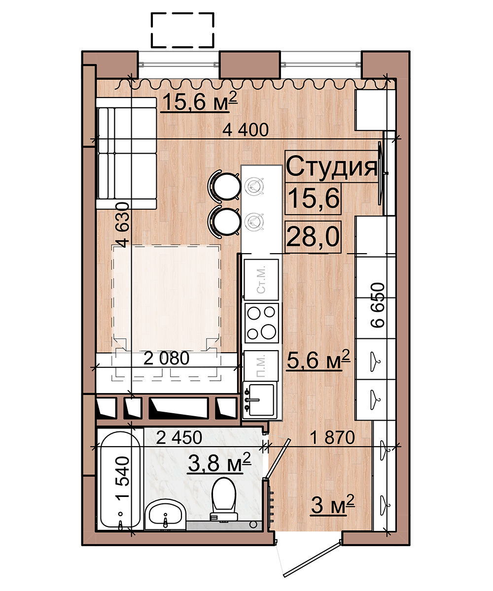 Планировка Студия