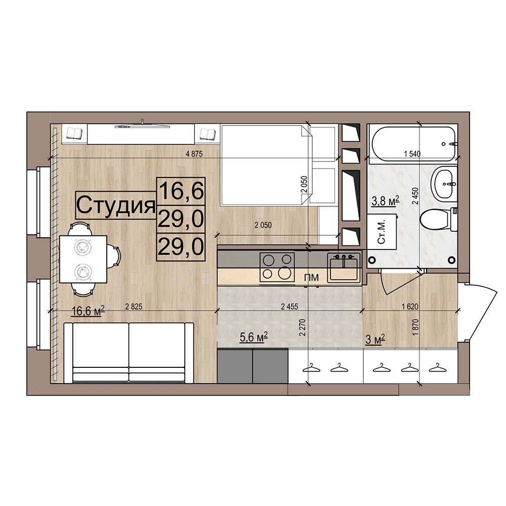 Планировка Студия