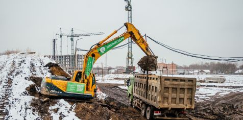 На строительной площадке ЖК «Окская стрелка» в Борках начался вывоз грунта