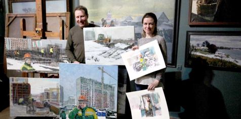 Работа строителей глазами художников