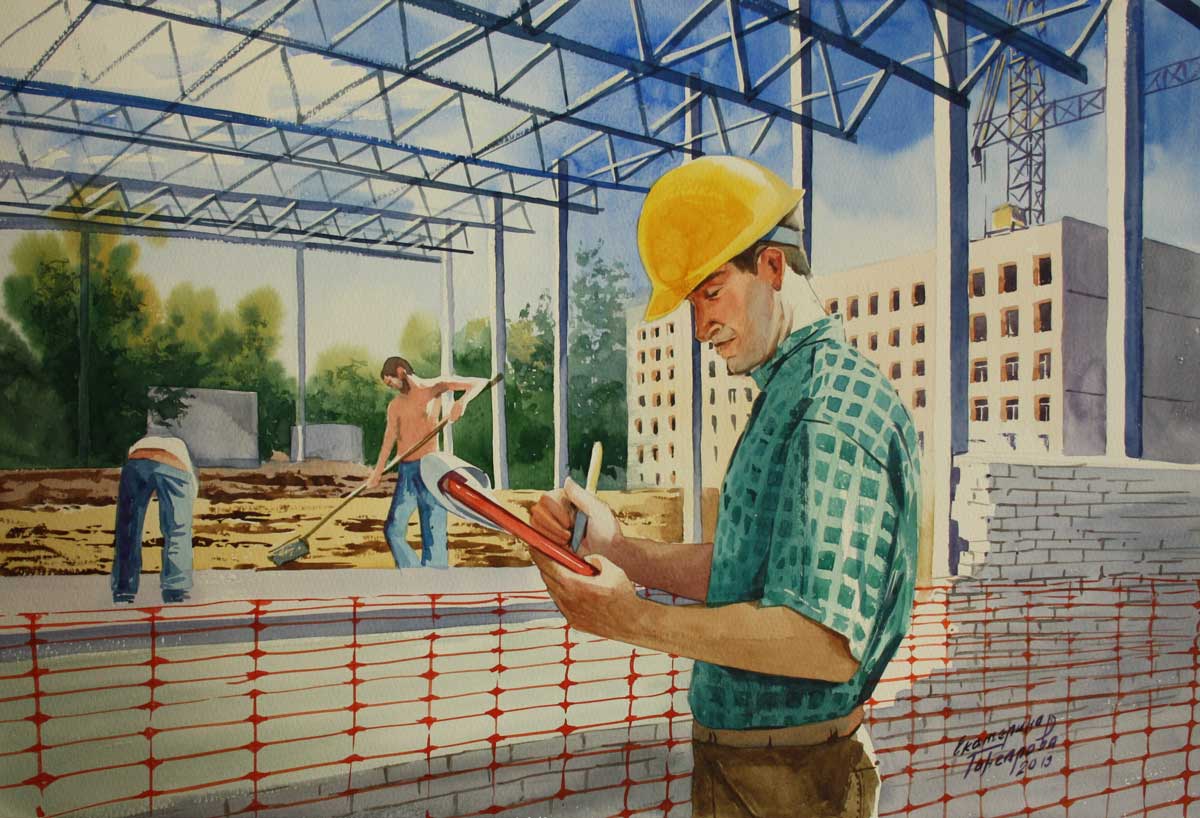 Картины художников Рязани о строителях