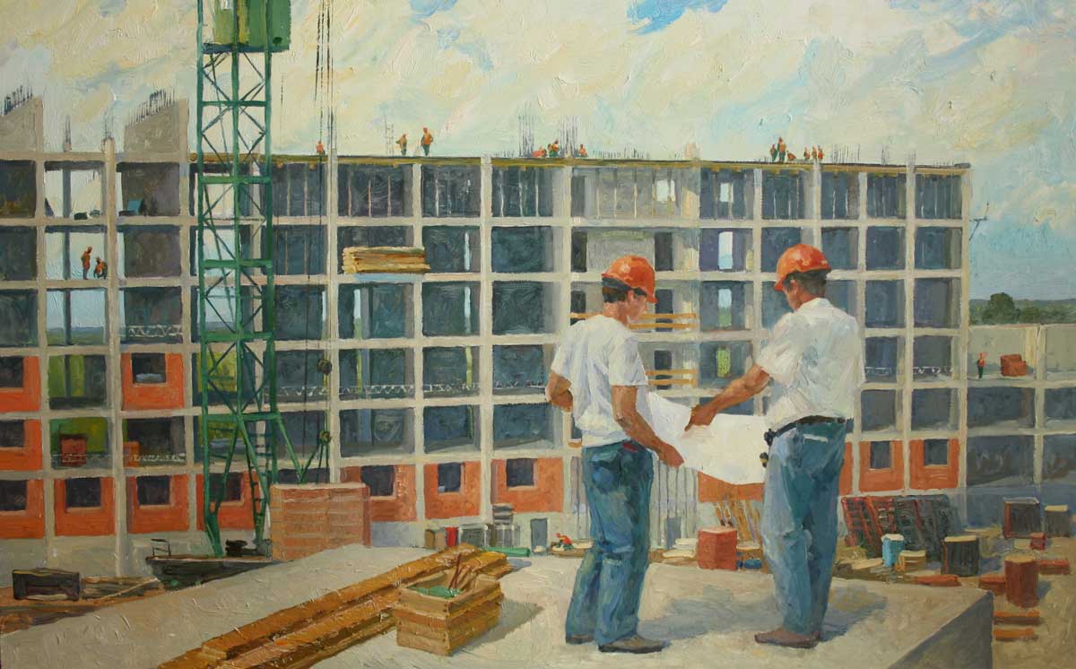 Картины художников Рязани о строителях
